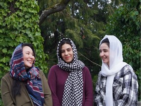 Three Afghan woman, now safely in Canada: Rokhshana Rezai, Zuhal Azizi, Tahmina Akahil.