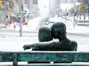 The Secret Bench of Knowledge that sits outside the Library and Archives Canada, on Saturday Jan. 29, 2023.ASHLEY FRASER/Postmedia