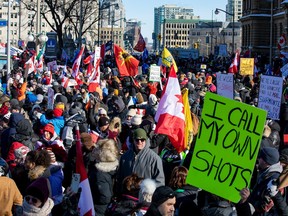 Anti-vaccine mandate protests in downtown Ottawa.