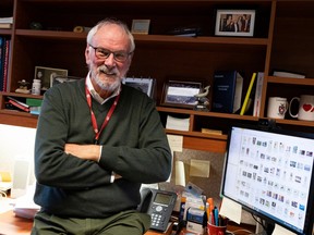 A colleague describes Dr. Andrew Pipe, pictured here in his office, as the “Indiana Jones” of smoking cessation. Errol McGihon/Postmedia