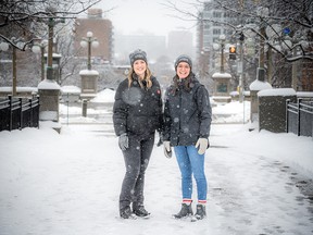 Rachel Lessard, events and community engagement specialist at the Youth Services Bureau Foundation, and Sarah Davis, executive director of Cornerstone Housing for Women, two of the charities taking part in the Coldest Night of the Year event Feb. 25.