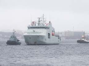 File photo of the Royal Canadian Navy's offshore patrol vessel HMCS Harry DeWolf in Halifax, Nova Scotia December 16, 2021.