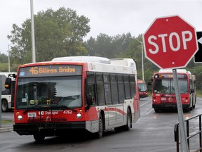 OTTAWA - Aug 9, 2022 -  OC Transpo busses at Hurdman Station in Ottawa Tuesday.