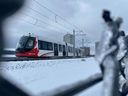 New LRT train stuck near Lees Avenue Saturday, Jan. 7, 2023