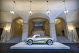 The 1958 Fancy Free Corvette designed by American Ruth Glennie is seen in the lobby of the Michal and Renata Hornstein Pavilion at the Montreal Museum of Fine Arts.