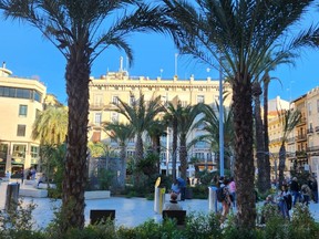Valencia's Plaça de la Reina. North American and European cities will never be like each other.