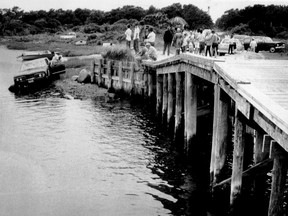 Cohen: What John Tory could learn from Nixon and Ted Kennedy Crowds gather to watch the car Sen. Edward Kennedy drove off Dike Bridge with Mary Jo Kopechne inside on Chappaquiddick Island in July, 1969.