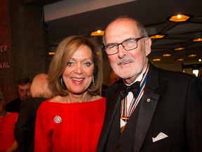 Peter Herrndorf, recipient of the Lifetime Artistic Achievement Award with his wife Eva Czigler on the red carpet at the Governor General's Performing Arts Awards Gala at the National Arts Centre Saturday, June 2, 2018.