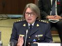 RCMP Commissioner Brenda Lucki testifies before the House of Commons Public Safety Committee on October 31, 2022.