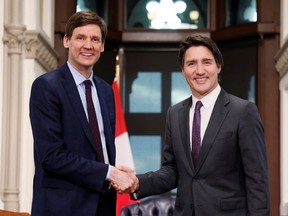 British Columbia Premier David Eby meets with Prime Minister Justin Trudeau in Ottawa earlier this week. They'll be face to face again as the premiers and the PM sit down Tuesday for health-care talks.