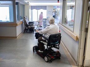 Residents of a long-term care home in Laval, Que are shown.  According to the Canadian Institute for Health Information, in 2019 one in nine newly admitted patients could have been cared for at home.
