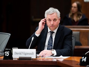 Director of the Canadian Security Intelligence Service (CSIS) David Vigneault, shown earlier this month on Parliament Hill, spoke to the Public Order Emergency Commission about threats to national security.