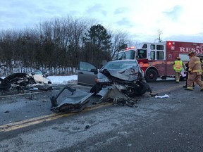 \Ottawa Fire Services were called Monday to a crash at Regional Road 174 and  Trim Road. The only occupant in each vehicle was the driver and they were both trapped. Fire crews used special equipment to stabilize the vehicles and extrfricate the drivers.