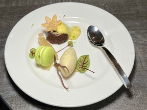 The dessert plate from Edmonton Convention Centre chef Serge Belair, who won bronze at the Canadian Culinary Championship held Feb. 4/23 at the Shaw Centre