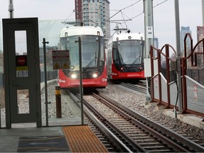 File: LRT trains in Ottawa.