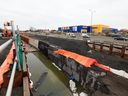 Construction on the LRT line near IKEA on Highway 417 in Ottawa,  Jan. 4, 2023. 