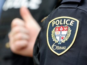 OTTAWA - Aug 22,  2022 - Ottawa Police Services outside Ottawa City Hall.