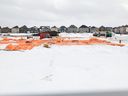 Pembangunan sekolah Half Moon Bay 2 di persimpangan barat daya River Mist Road dan Kilbirnie Drive di Ottawa 10 Februari 2023.