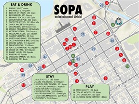 Carte proposée pour le soi-disant quartier de divertissement « SoPa » au sud de la Colline du Parlement.