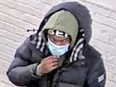 The photo shows an image of one of three people suspected of being involved in the abduction of Elnaz Hajtamiri from a relative's home in Wasaga Beach, Ont., on Jan. 12, 2022.