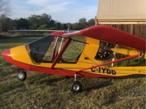 A photo of the Quad City Ultralight Aircraft Challenger II that crashed on Sept. 24, 2022, near Bobs Lake, killing the pilot.