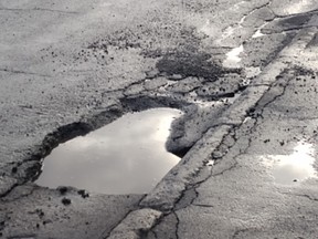 Reader Paul Lawless sent in this photo of a pothole on Canotek Road.