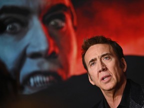 Twice bitten: Actor Nicolas Cage attends the premiere of Renfield in New York City.