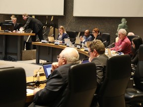 Ottawa city councillors debate the budget during Wednesday's meeting.