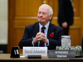 Former governor general David Johnston appears before a Commons committee reviewing his nomination as elections debates commissioner on Parliament Hill in Ottawa on Tuesday, Nov. 6, 2018.THE CANADIAN PRESS/Sean Kilpatrick