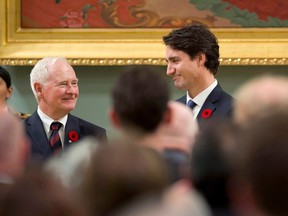 Justin Trudeau was sworn in as prime minister in 2015 by then-Gov.-Gen. David Johnston at Rideau Hall.