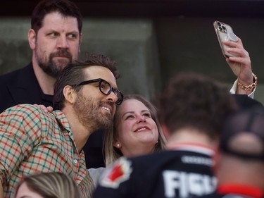 Actor Ryan Reynolds attending the Ottawa Senators game at the Canadian Tire Centre in Ottawa.