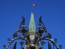 File photo. The Peace Tower is pictured on Parliament Hill in Ottawa on Tuesday, Jan. 31, 2023. There has been discussion on social media recently about an apparent protest scheduled for Parliament Hill for a few days beginning April 1.