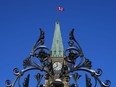 File photo. The Peace Tower is pictured on Parliament Hill in Ottawa on Tuesday, Jan. 31, 2023. There has been discussion on social media recently about an apparent protest scheduled for Parliament Hill for a few days beginning April 1.