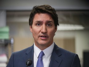 Prime Minister Justin Trudeau responds to questions about China's alleged election interference in Langley, B.C., on, March 1, 2023.