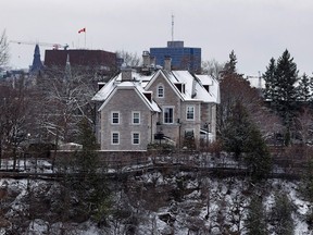 A view of 24 Sussex Drive from the Ottawa River