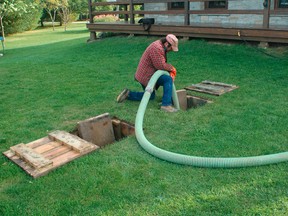 Regular pump-outs of a septic system are essential for longest possible service life by preventing leach field clogging.