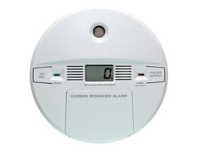 A file photo of a carbon monoxide detector and alarm.