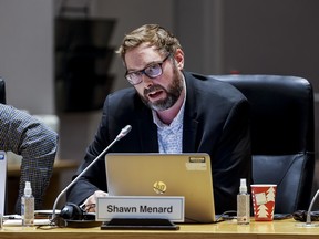 File photo: City councillor Shawn Menard. Menard, chair of council's environment and climate change committee, said he was happy Monday to see the communications changes by staff to the messaging around an insurance-like pipe protection program.