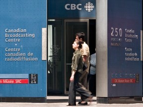 The Canadian Broadcasting Corporation (CBC) building in downtown Toronto: Was Poilievre right to ask Twitter to label the publicly funded broadcaster as such?