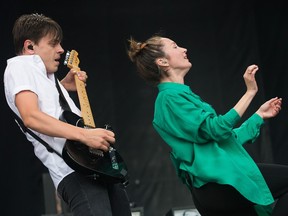 Singers Leah Fay and Peter Dreimanis of the band July Talk, pictured here  on stage Bluesfest, return to the National Arts Centre on April 10.