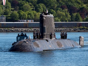 HMCS Windsor, one of Canada's Victoria-class long range patrol submarines, returns to port in Halifax on Wednesday, June 20, 2018 after completing a 5-month deployment in the Euro-Atlantic region.