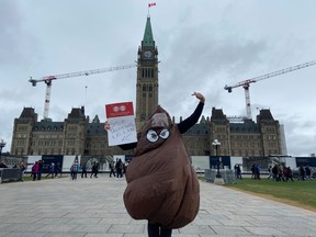 Shawn King, president of Local 70517 with the Union of National Defence, in a poop costume.