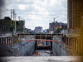 An August 2022 file photo of Stage 2 LRT construction near Byron Avenue and Richmond Road.