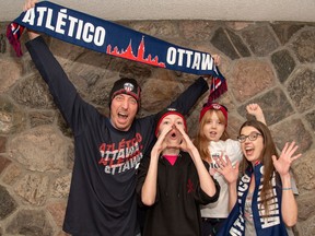 The Millette family (left to right) Jeremy, Foster, Lily and Kristin are big CHEO supporters. Atletico Ottawa announced Monday proceeds raised from its Pay What You Can home opener on April 15 will go to CHEO.