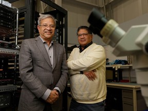 D-TA Systems founder/Executive Chairman Dipak Roy, along with Angsuman Rudra, Chief Executive Officer, pose for a photo in Ottawa Friday. D-TA has developing cutting-edge radar technology that could hold the key for the multi-billion dollar modernization of NORAD.