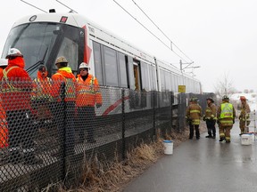 Ottawa's Confederation Line LRT system was shut down due to a "power issue" Wednesday as a freezing rain storm hit the capital in the morning. Ottawa firefighters and police helped riders off of an LRT train near Lees station before noon. On Thursday morning, service resumed between Tunney's Pasture and uOttawa stations.