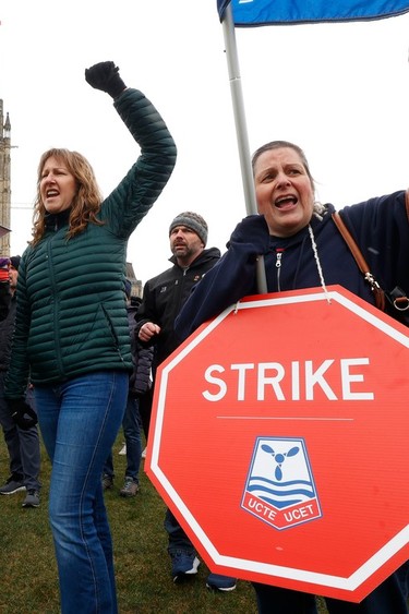 OTTAWA - April 19, 2023 -  Hundreds of public servants were marching around Parliament Hill Wednesday as 155,000 Public Service Alliance of Canada (PSAC) members went on strike.