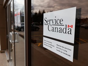 The Service Canada office at 885 Meadowlands Dr. in Ottawa Tuesday. Immigration Minister Sean Fraser is warning on the eighth day of a public-sector strike that disruptions to important services are getting more and more severe.