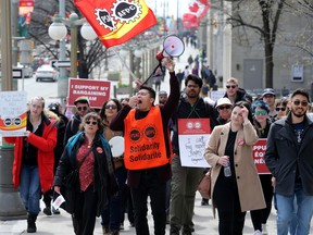 Last week: PSAC strikers picketed in front of 90 Elgin Street Thursday. This week: It's back to work for most, though CRA workers were still striking on Monday.