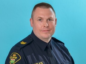 A procession to transport the body of OPP Sgt. Eric Mueller, shot to death on Thursday, begins at 3:45 p.m. at the Ottawa General hospital.